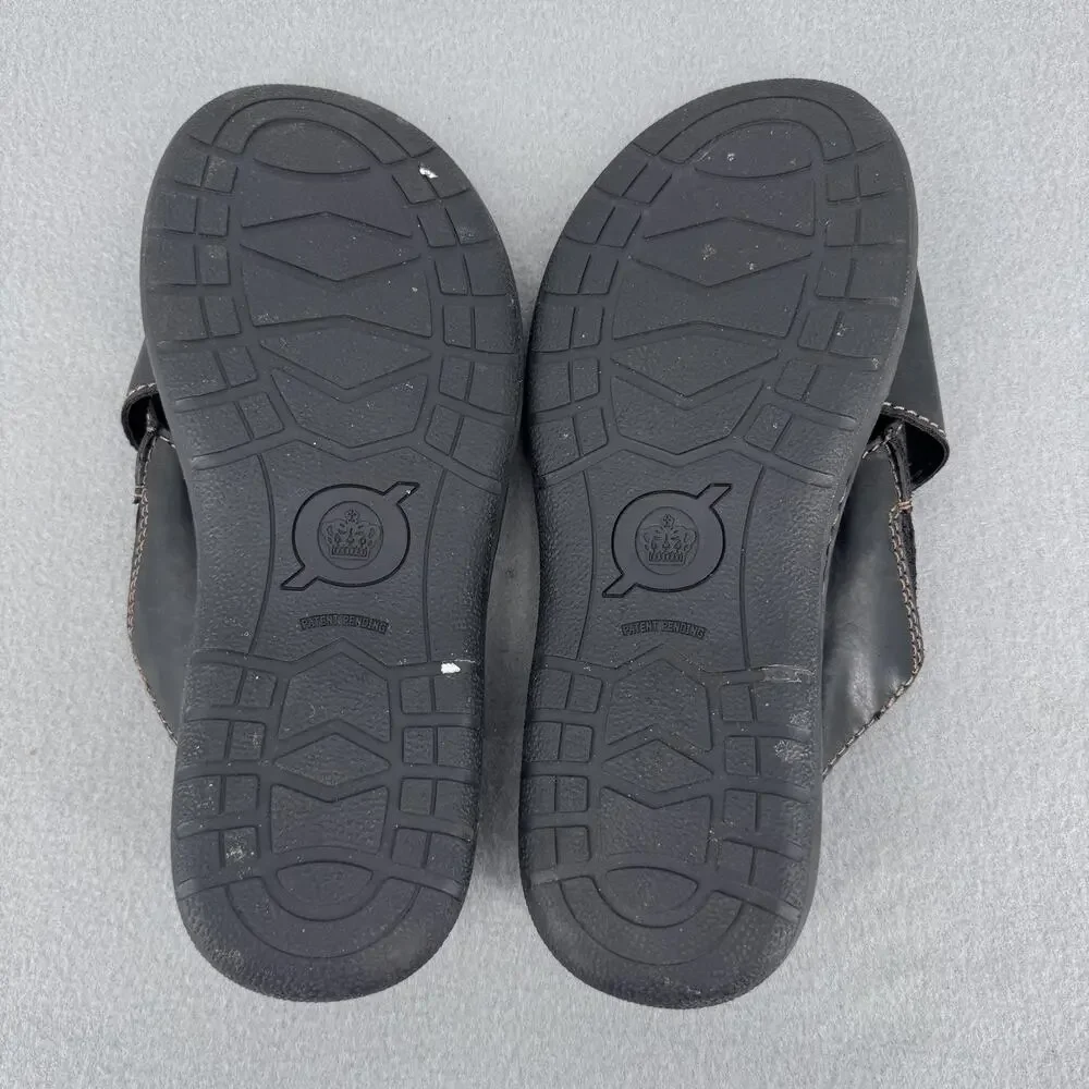 Born‎ Hesi Leather Slide Sandals Mens 11 Black Comfort Casual Slip On Cushioned